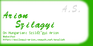 arion szilagyi business card